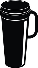Travel mug silhouette vector art illustration