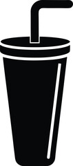 Water filter straw silhouette vector art illustration