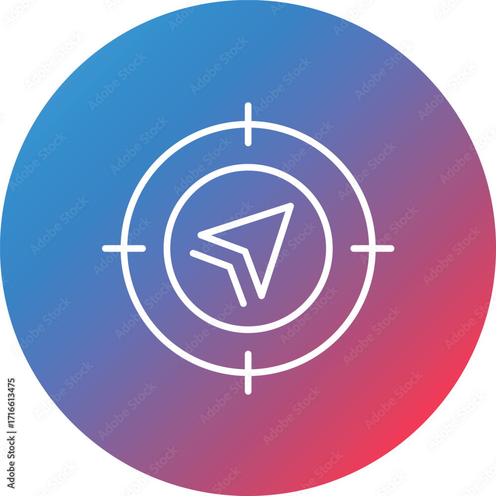 Aufkleber current location line gradient circle background icon