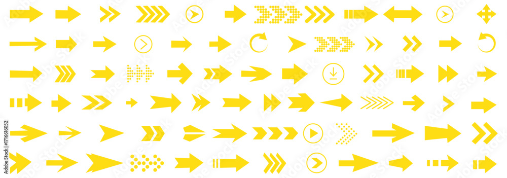Aufkleber arrow icon set. arrow. cursor. black vector arrows icons. collection different arrows sign. modern s