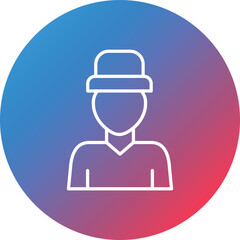Actor Line Gradient Circle Background Icon