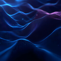 Naklejka premium Abstract flowing waves of blue and purple light with a dark background