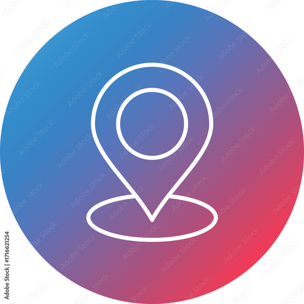 Aufkleber point of interest line gradient circle background icon