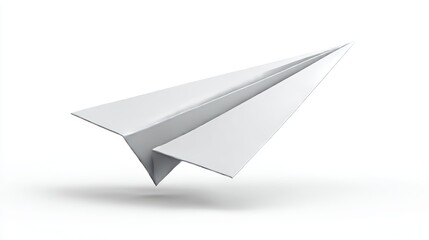 Paper airplane model design Origami art style 3D render Isolated on white background