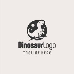 Simple Black White Dinosaur Icon