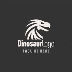 Sharp Black White Dinosaur Artwork