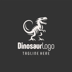 Abstract Black White Dinosaur Icon