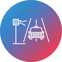 Speed Trap Line Gradient Circle Background Icon