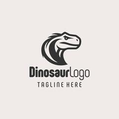 Strong Dinosaur Silhouette Logo Art