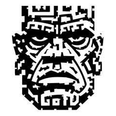 Angry pixelated face