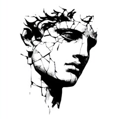 Antique man face art