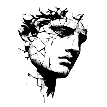 Antique man face art