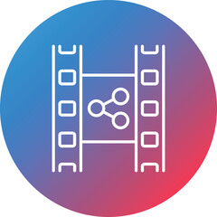 Film Distribution Line Gradient Circle Background Icon