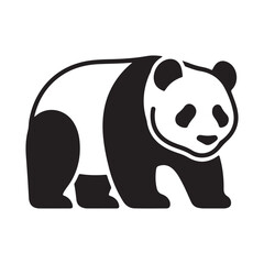 Stylized Black and White Panda Bear Illustration