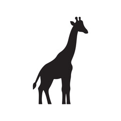 Stylized Giraffe Silhouette Graphic on White Background