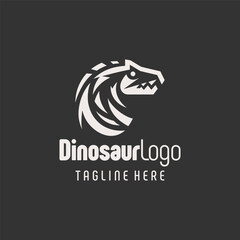 Modern Black White Dinosaur Emblem