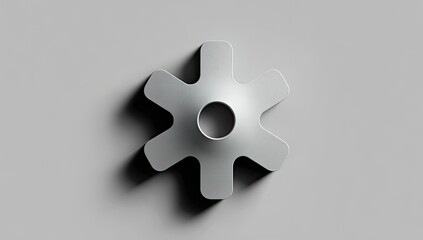 Gray gear icon on a plain background