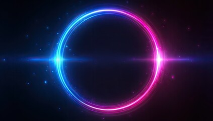 Abstract neon circle design