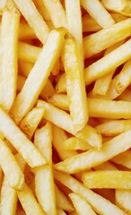 Crispy Golden French Fries Piled High, Perfect for Snacking or Sharing at Any Gathering or Meal