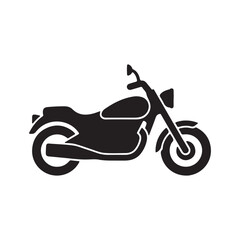 Fototapeta premium Black Motorcycle Silhouette Icon on a White Background