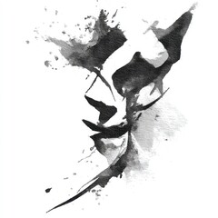 Abstract couple kissing monochrome image