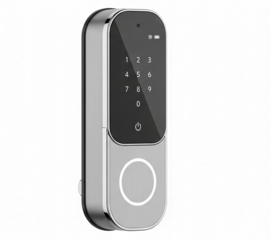 Modern Digital Door Lock with Fingerprint Scanner and Keypad.