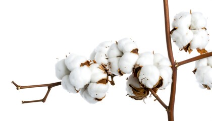 Cotton branch with fluffy white pods