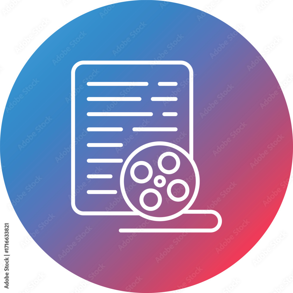 Poster screenwriting line gradient circle background icon