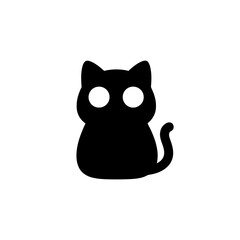 Cute and funny cartoon black and white cat vector art illustration