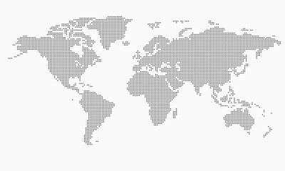 Black and white World Map illustration