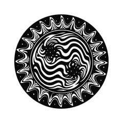 Abstract cosmic nebula swirl of deep space colors and stardust trails isolated on transparent background