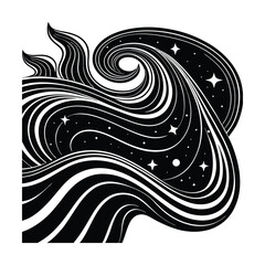 Abstract geometric pattern with intersecting lines and shapes dynamic composition isolated on transparent background