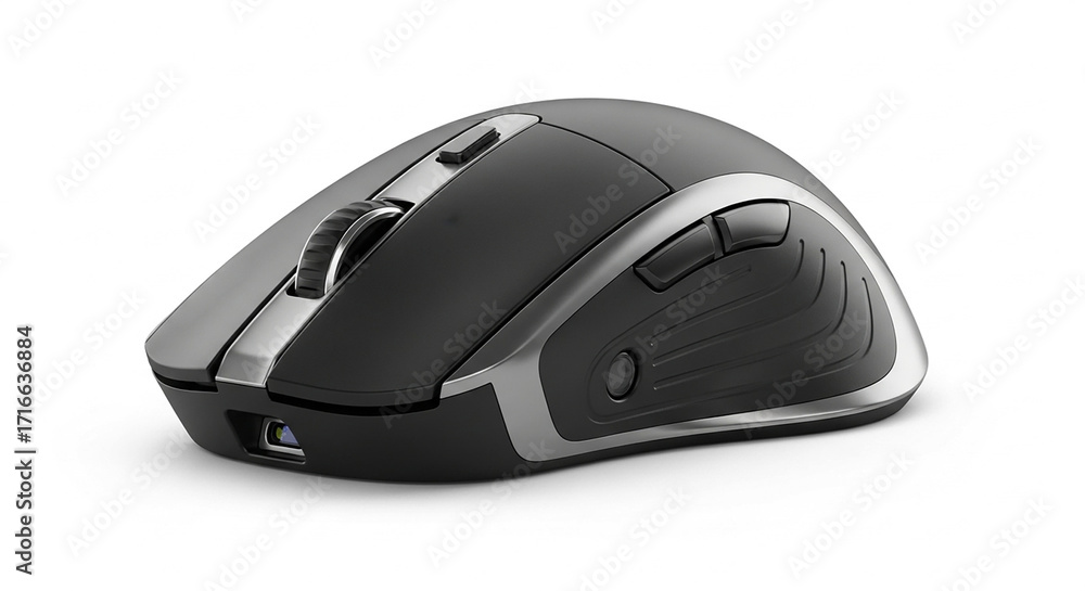 Fototapete Sleek Ergonomic Wireless Computer Mouse with Scroll Wheel and Buttons.