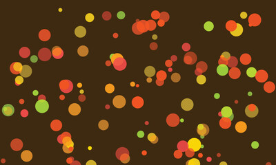 Abstract Geometric Composition with Circles on Dark Brown Background Design