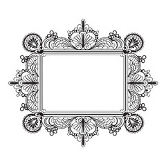 Ornamental Frame Silhouette Vector, Decorative Vintage Border, Floral Pattern Frame for Invitation and Certificate