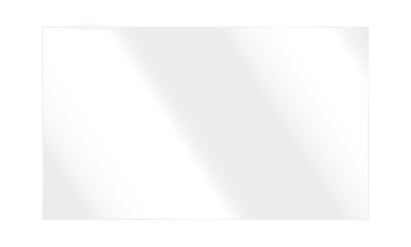 Realistic transparent shiny glossy glass plate panel with light glare reflective surface effect overlay on PNG isolated background rectangle gradient window