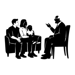 Family therapy session with therapist counseling