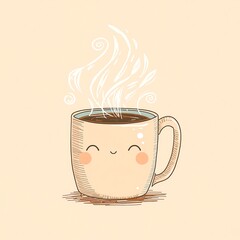 cozy coffee mug with a whimsical kawaii doodle
