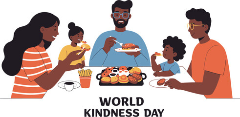 Sharing a meal on World Kindness Day