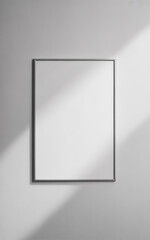 Blank square frame mockup on textured wall