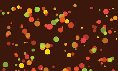 Abstract minimalist background with colored circles on a brown backdrop design