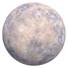 Fictional moon isolated transparent background 3d rendering