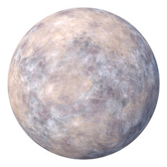 Fictional moon isolated transparent background 3d rendering