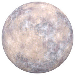 Fictional moon isolated transparent background 3d rendering