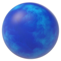 Fictional  water planet isolated transparent background 3d rendering
