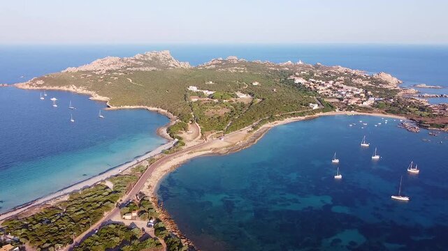 Aerial view of Capo Testa peninsula, in northern Sardinia, Italy
