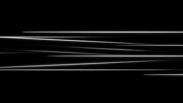 Abstract monochrome art with bright white lines and shapes against a dark black background