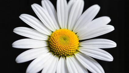 Fototapeta premium Close-up of white daisy flower with yellow center