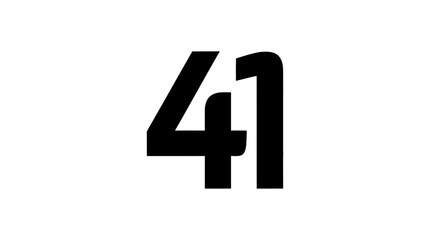 Bold and modern number 41 graphic for sleek designs, impactful presentations, or minimalist branding projects that need a strong numerical statement