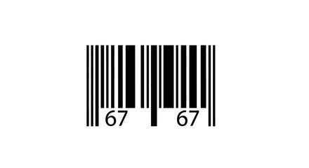 Modern barcode design with bold black stripes and clear '67' identification numbers for efficient product tracking and inventory management solutions